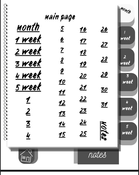 Financial independence digital planner for a month