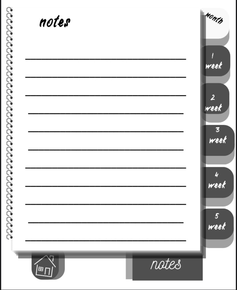 Financial independence digital planner for a month