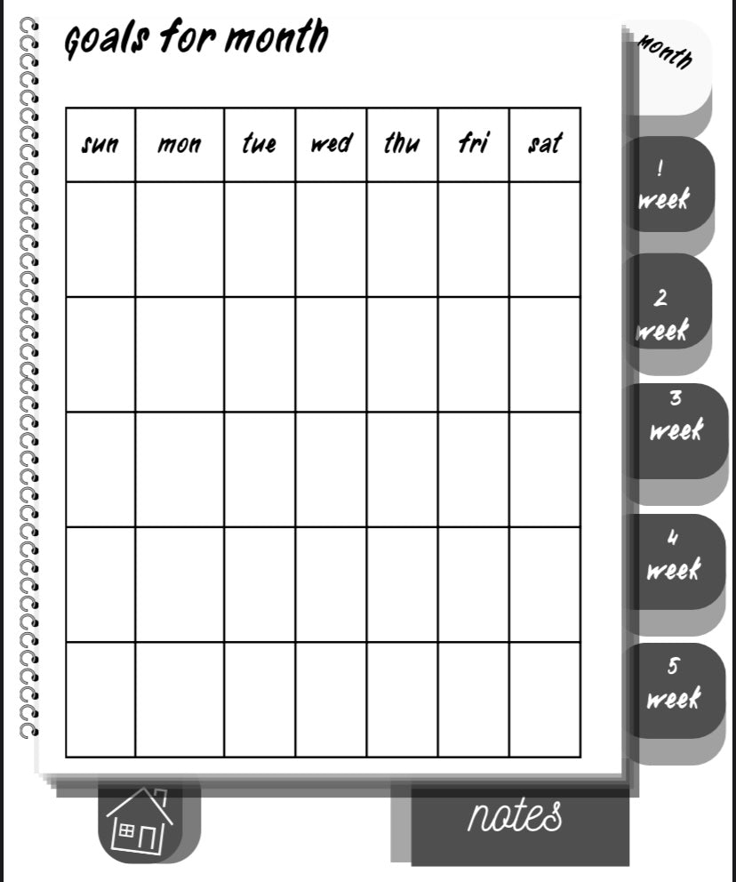 Financial independence digital planner for a month