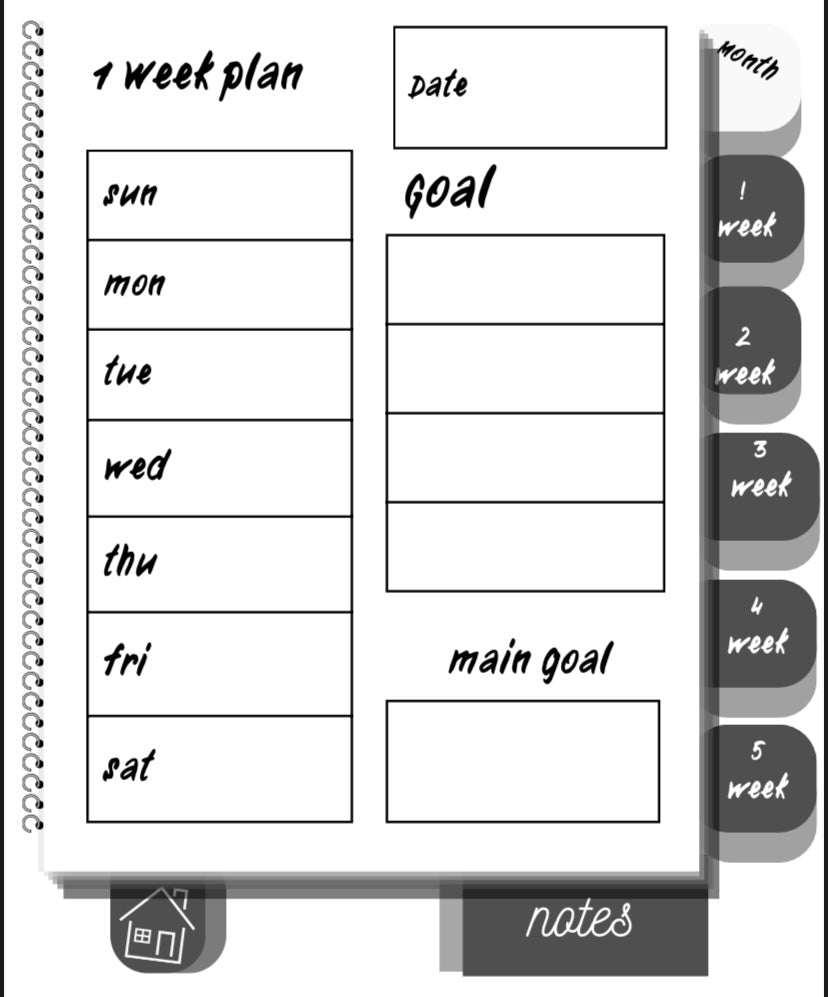 Financial independence digital planner for a month