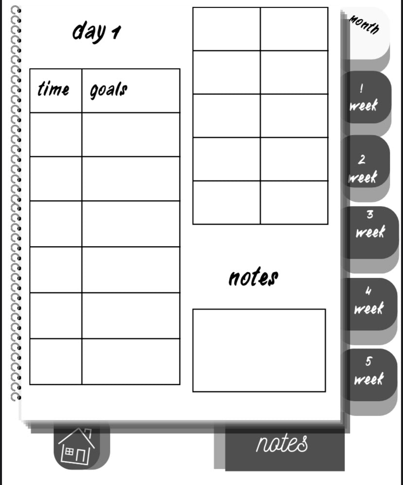 Financial independence digital planner for a month