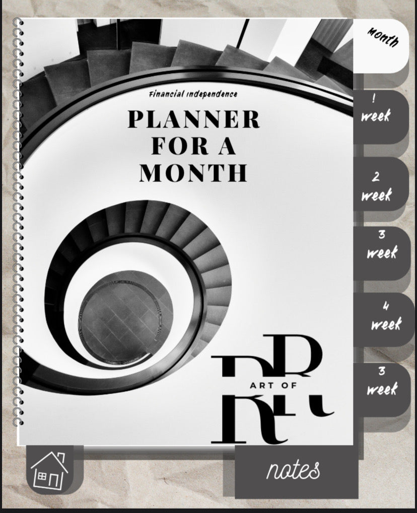 Financial independence digital planner for a month